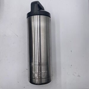 YETI Rambler 18 oz Stainless Steel Silver Bottle Standard Cap Water Bottle